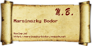 Marsinszky Bodor névjegykártya